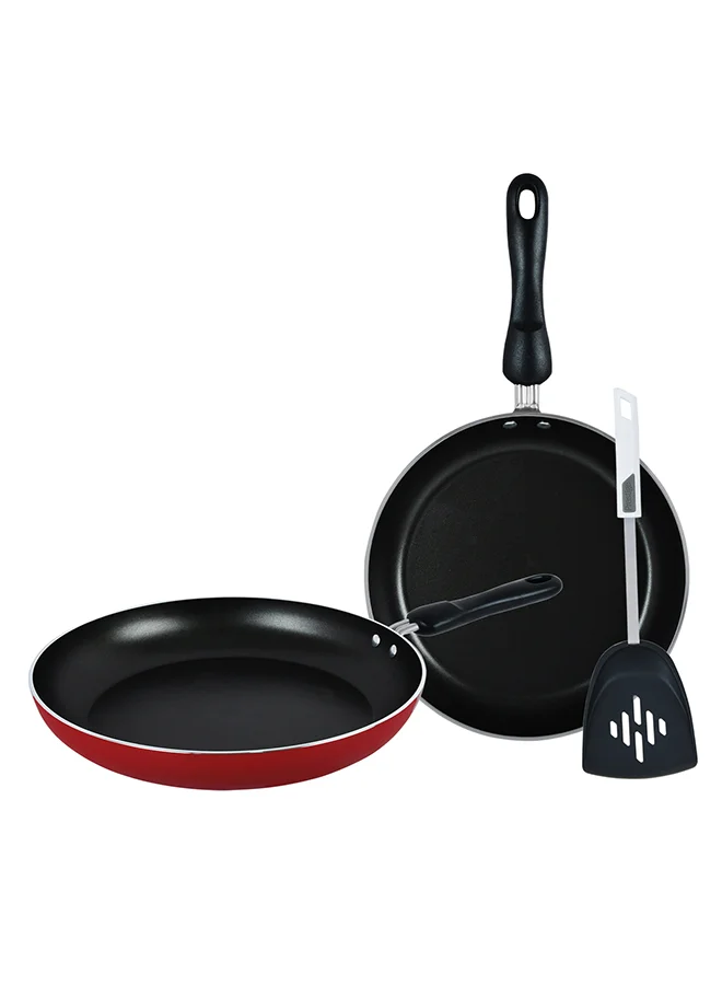 Prestige 3-Piece Strong And Sturdy Material Non-Stick Coating Kitchen Cookware Set Includes 1xFrying Pan 22cm, 1xFrying Pan 28cm, 1xTurner