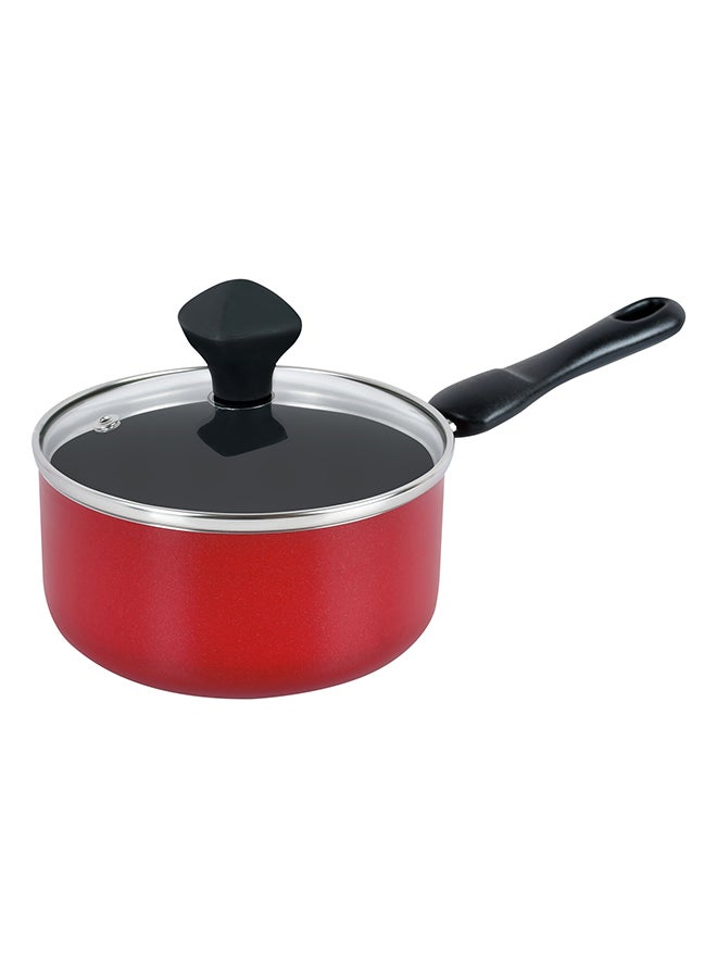 Prestige 8-Piece Non Stick Value Pack Cooking Set-Durable-stain proof Includes 1xSaucepan With Glass Lid 14cm, 1xCasserole With Glass Lid 18 Cm, 1xCasserole With Glass Lid 24cm, 1xFrypan 24cm, 1xTurner Red/Black Red/Black - Image 4