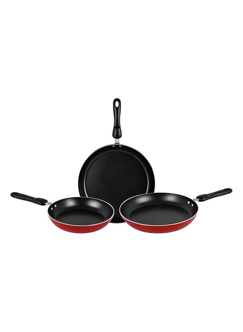 Triple Pack Frypan Set Red 28cm