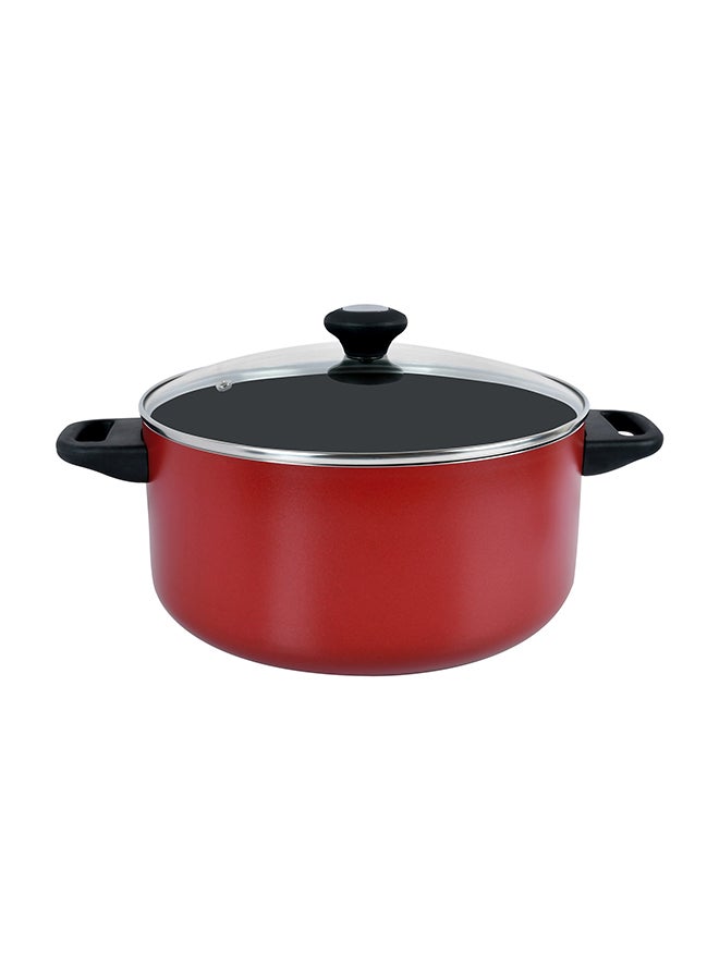 Prestige 7-Piece Non-Stick Cast Aluminium Cookware Set Includes 1x Sauce Pan With Lid, 1x Small Casserole With Lid ,1x Large Casserole With Lid, 1x Fry Pan Red/Black 16,20,24,24cm - Image 2
