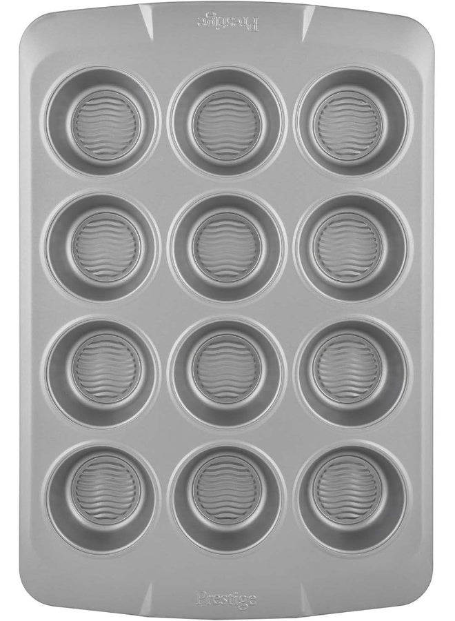 Prestige 12-Cup Muffin Tin Chrome 4.4 x 6.3cm  - Image 1