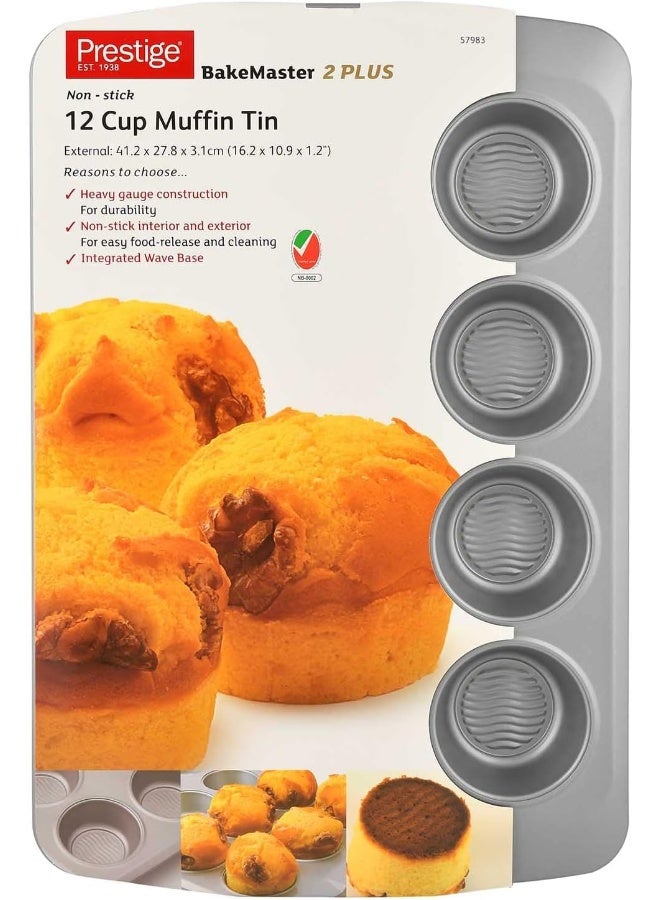 Prestige 12-Cup Muffin Tin Chrome 4.4 x 6.3cm  - Image 2