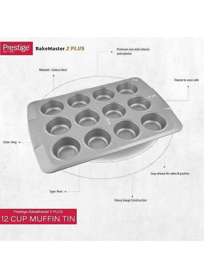 Prestige - 12-Cup Muffin Tin Chrome 4.4 x 6.3cm - Image 1
