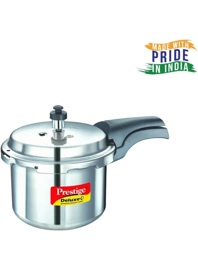 Prestige Deluxe Plus  Aluminium Pressure Cooker Compatible with Gas Stovetop & Induction Stovetop 3Liters