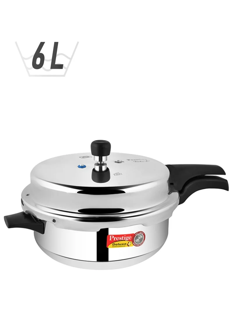 Prestige Aluminimum Premium Quality Deluxe Senior Non-Stick Pressure Cooker With Outer Lid Silver