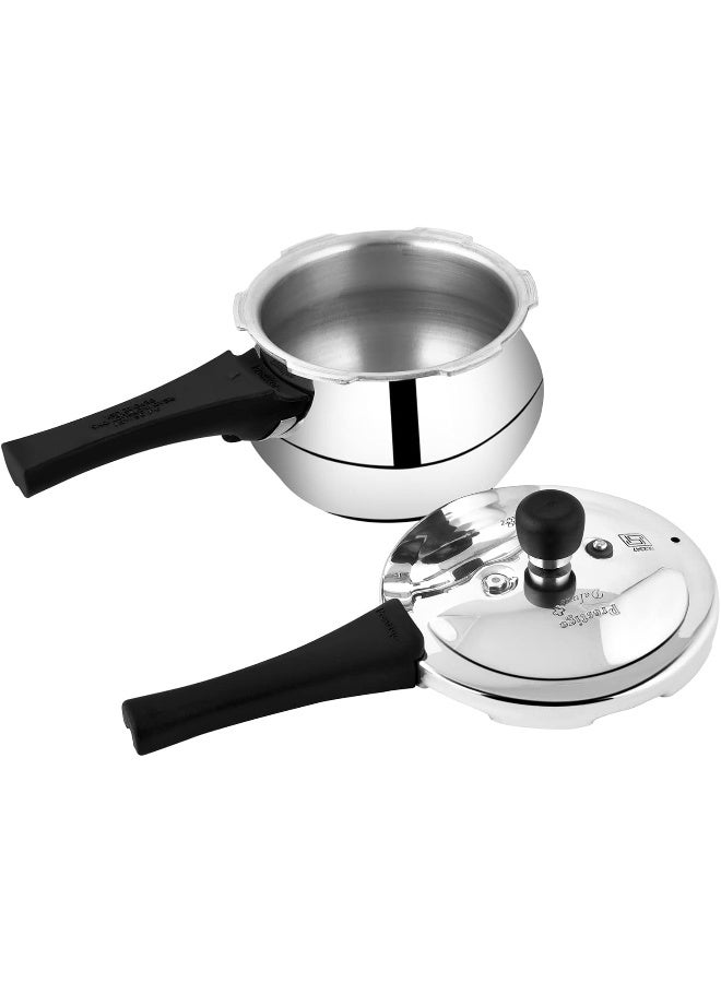 Prestige - Deluxe Plus Baby Handi Aluminium Pressure Cooker  with Outer lid, Induction compatibale Base Durable Design Silver 2Liters - Image 1