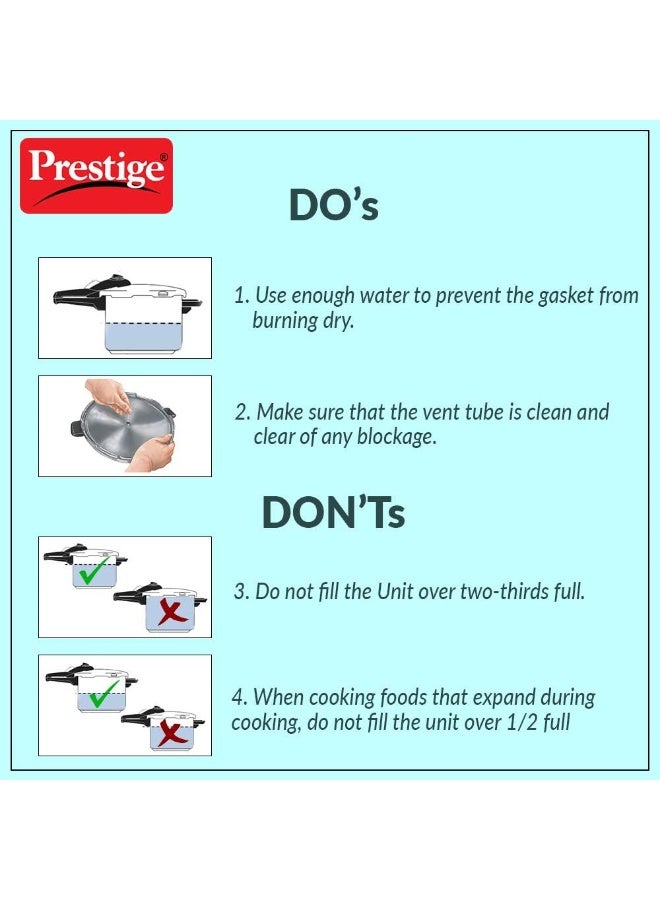 Prestige - Deluxe Plus Baby Handi Aluminium Pressure Cooker  with Outer lid, Induction compatibale Base Durable Design Silver 2Liters - Image 1
