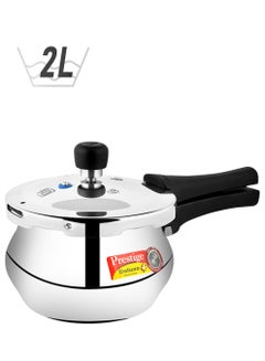 Deluxe Plus Baby Handi Aluminium Pressure Cooker  with Outer lid, Induction compatibale Base Durable Design Silver 2Liters