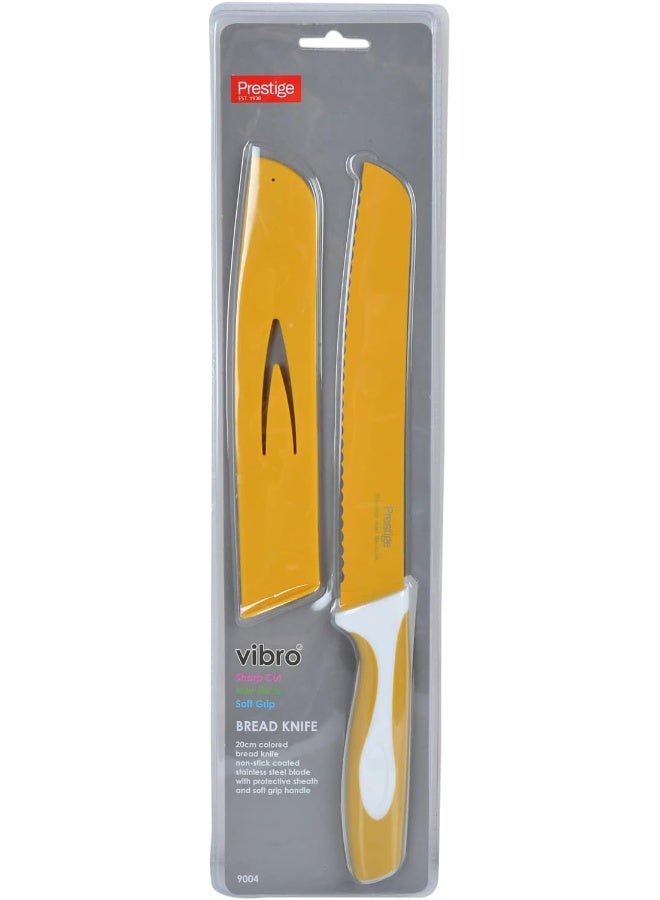 Prestige Plastic Bread 8in Knife Yellow 8inch  - Image 1