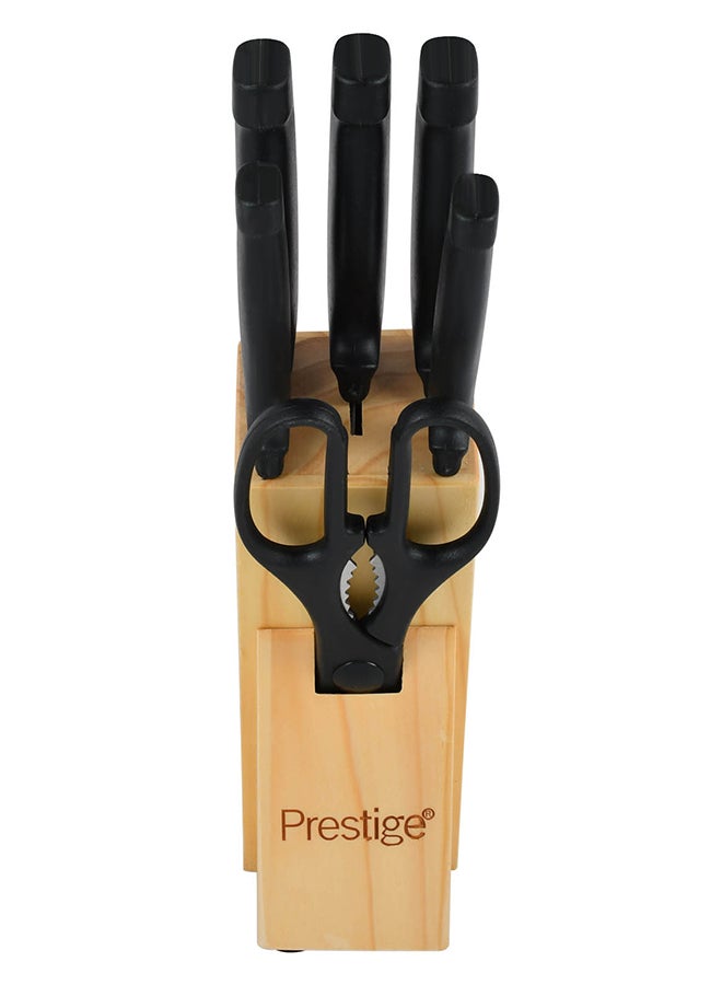 Prestige 7-Piece Knife Block Set PR50919 Black/Brown/Silver - Image 2