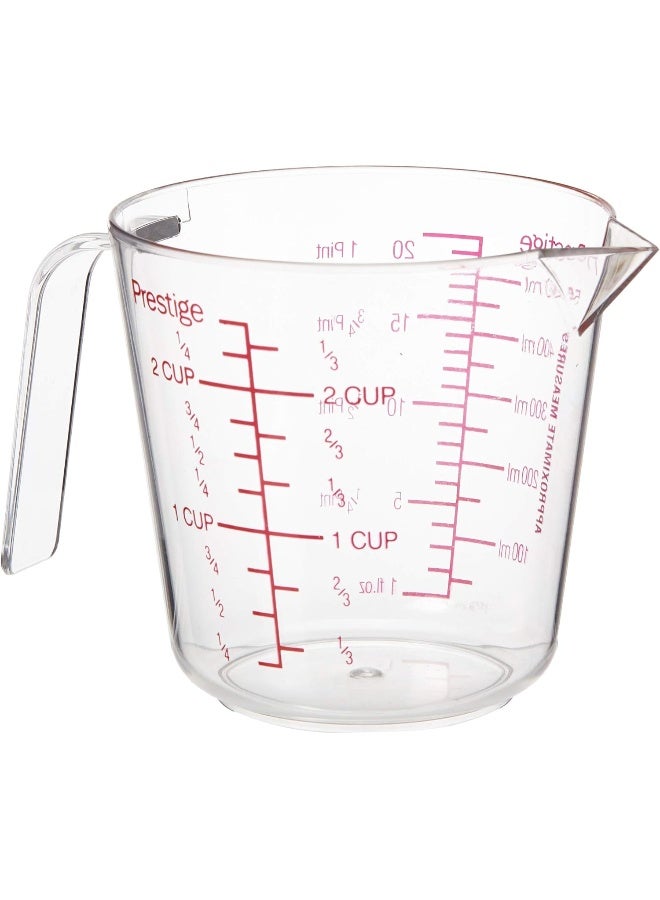 Prestige Plastic 500 ML Measuring Jug, Dishwasher Safe, Durable- Clear Clear 500ml  - Image 1
