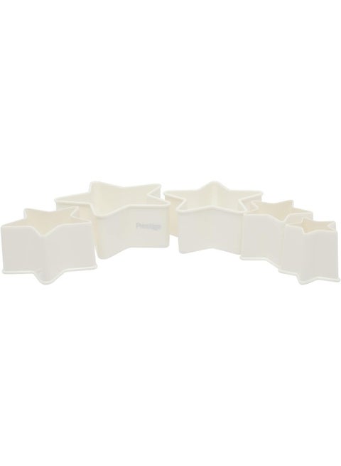 Star Shape Pastry Cutter - Set 5 Piece White 21.6 x 4.5cm