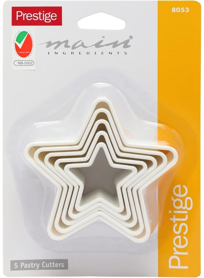 Prestige Star Shape Pastry Cutter - Set 5 Piece White 21.6 x 4.5cm  - Image 5
