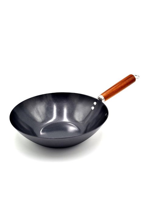 Non Stick Wok Pan Black/Beige/Silver 20.5cm