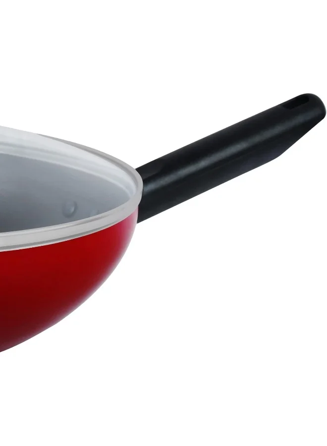 Prestige Classique Wok Glass Lid Red 26cm