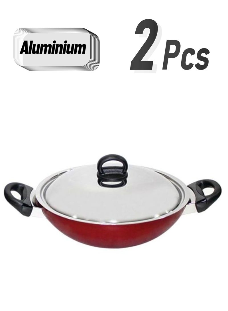 Prestige Classic. Flat Bottom Kadai Red 20cm  - Image 1