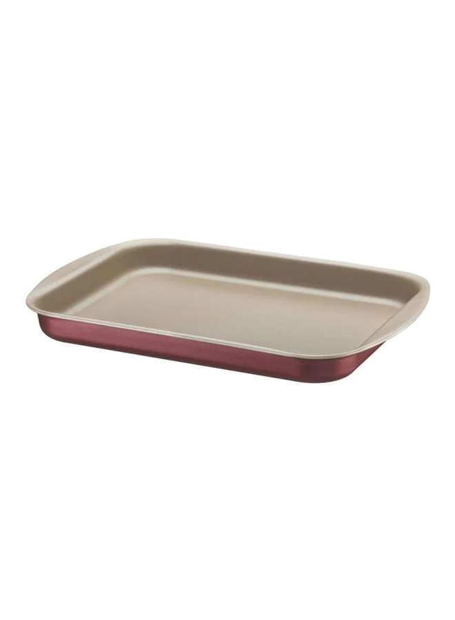 TRAMONTINA Tramontina Brasil 22cm 1.4L Red Aluminum Flat Roasting Pan with Interior and Exterior Starflon Max PFOA Free Nonstick Coating