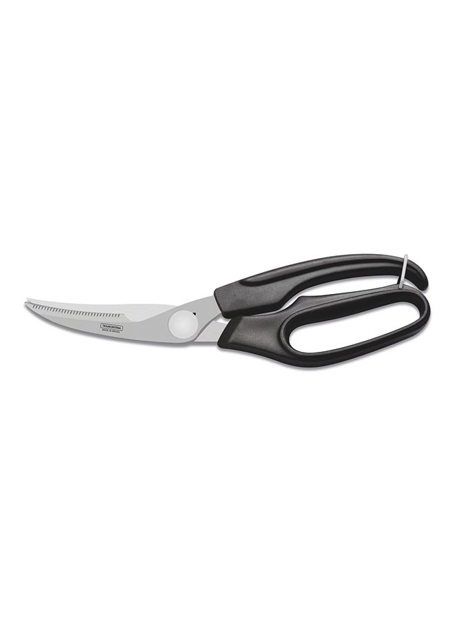 TRAMONTINA Supercort 10 Inches Poultry Scissors with Stainless Steel Blades and Black Polypropylene Handle Black/Silver 10inch 