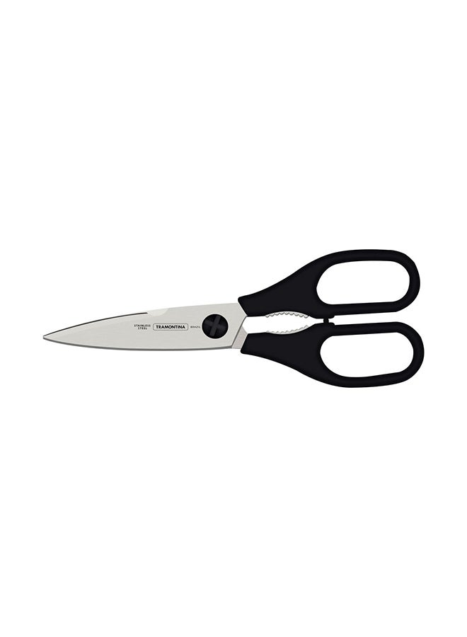 TRAMONTINA Supercort 8 Inches Household Scissors with Stainless Steel Blades and Black Polypropylene Handle Silver/Black 8inch  - Image 1