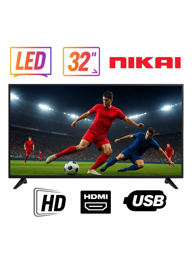 نيكاي تلفزيون LED مقاس 32 بوصة، تلفزيون LED رفيع مع جهاز تحكم عن بعد، NTV3272LED | منافذ HDMI وUSB، وضع AV، مقبس سماعة الرأس، مدخل صوت للكمبيوتر الشخصي، VGA | تقنية توفير الطاقة، صوت ديناميكي NTV3272LEDC/NTV3272LED6/NTV3272LED9 أسود NTV3272LED6/NTV3272LED9 NTV3272LED/NTV3272LED4/NTV3272LED7 أسود - Image 1