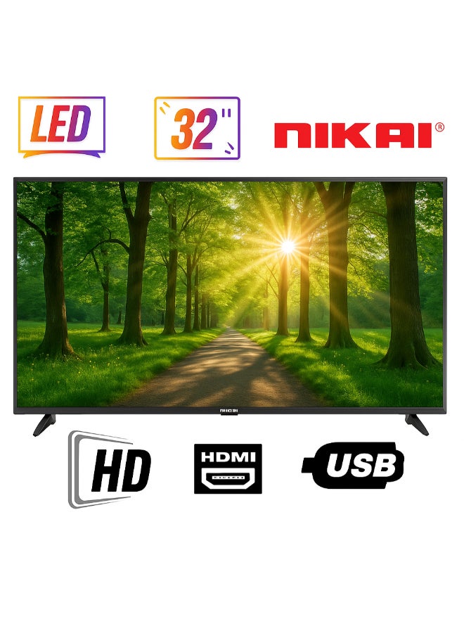 نيكاي تلفزيون LED مقاس 32 بوصة، تلفزيون LED رفيع مع جهاز تحكم عن بعد، NTV3272LED | منافذ HDMI وUSB، وضع AV، مقبس سماعة الرأس، مدخل صوت للكمبيوتر الشخصي، VGA | تقنية توفير الطاقة، صوت ديناميكي NTV3272LEDC/NTV3272LED6/NTV3272LED9 أسود NTV3272LED6/NTV3272LED9 NTV3272LED/NTV3272LED4/NTV3272LED7 أسود - Image 2