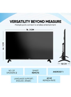 32 Inch Smart LED TV | HD 1366 x 768 Resolution | Android TV with Wi-Fi & DLNA | Quad-Core Processor | 16W Speaker Power | 2x HDMI, 2x USB | Netflix, YouTube, Shahid NTV3200SLED Black - pnsku/N11069368A/45/_/1732806782/f73fd8d3-8873-485f-b027-c13b4ea54301