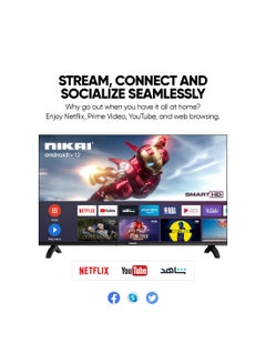 32 Inch Smart LED TV | HD 1366 x 768 Resolution | Android TV with Wi-Fi & DLNA | Quad-Core Processor | 16W Speaker Power | 2x HDMI, 2x USB | Netflix, YouTube, Shahid NTV3200SLED Black - pnsku/N11069368A/45/_/1732806785/2de93d18-88f5-4ab1-925d-a4c99c01e23c