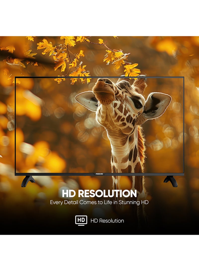 NIKAI 32 Inch Smart LED TV | HD 1366 x 768 Resolution | Android TV with Wi-Fi & DLNA | Quad-Core Processor | 16W Speaker Power | 2x HDMI, 2x USB | Netflix, YouTube, Shahid | 60Hz | Model Year 2018 | NTV3200SLED / NTV3200SLED4 Black - Image 4