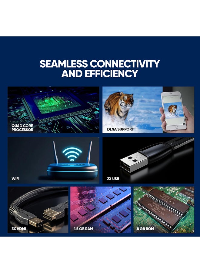 65-Inch 4K UHD Android Smart LED TV | Ultra HD Resolution, Built-In Apps (Netflix, YouTube, Facebook, Twitter, Skype) | 60Hz Refresh Rate, USB & HDMI Connectivity, DLNA Support, Model Year 2018, 2 Year Warranty - UHD65SLED Black image 6