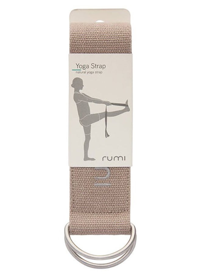 rumi - Rumi Earth Yoga Strap With D-Ring, 8 Feet, Fawn - Yoga Belt for Stretching with Adjustable Buckle Yoga Session Home Workout Exercise Gym Fitness - Image 1