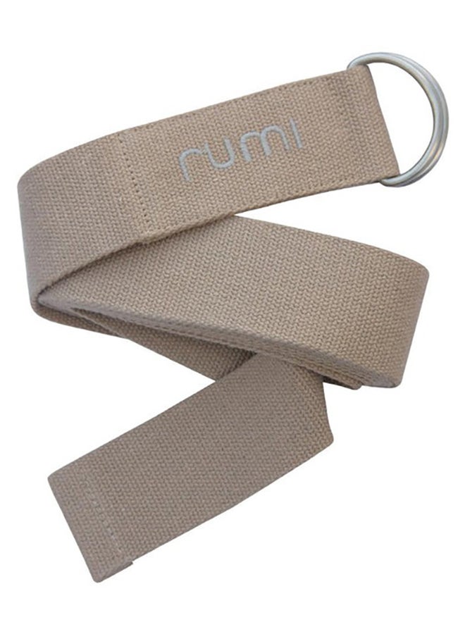 rumi - Rumi Earth Yoga Strap With D-Ring, 8 Feet, Fawn - Yoga Belt for Stretching with Adjustable Buckle Yoga Session Home Workout Exercise Gym Fitness - Image 1