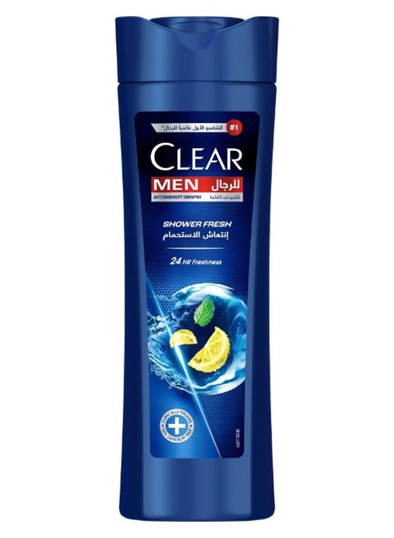 CLEAR Shampoo For Men, Anti Dandruff Shampoo, Shower Fresh, 24 Hr Freshness 400ml - Image 1