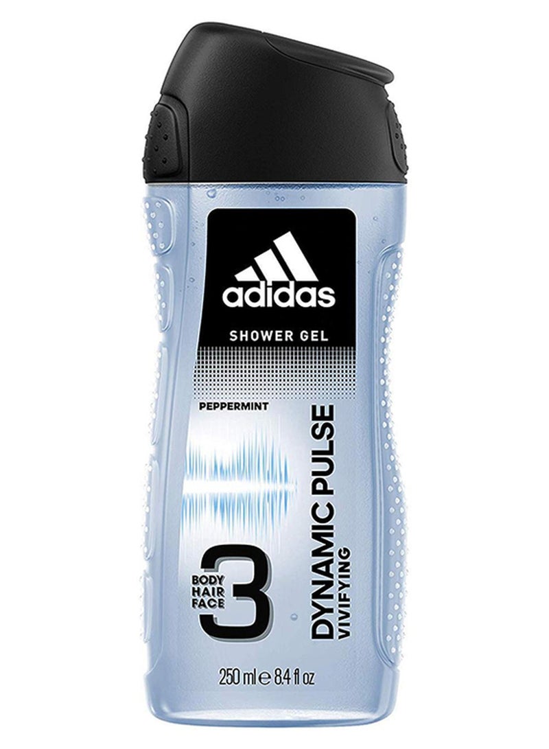 Adidas Dynamic Pulse 3In1 Body, Hair And Face Shower Gel 250ml - Image 1