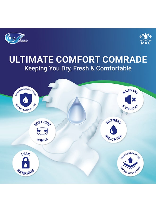 Fine Care - Incontinence Adult Diapers Breifs Large Size Waist 110-156 cm, Count 9 - Image 1