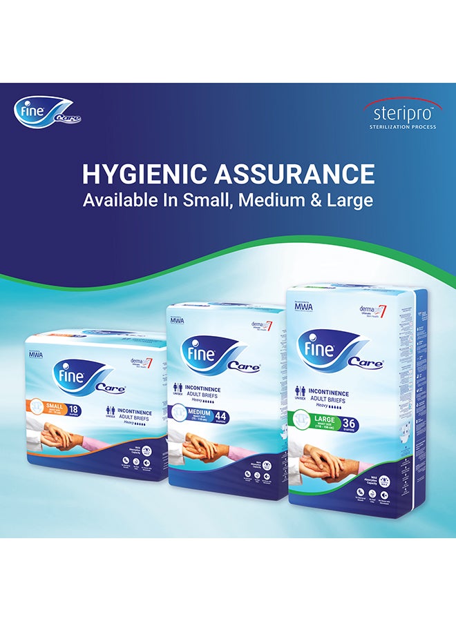 Fine Care - Incontinence Adult Diapers Breifs Large Size Waist 110-156 cm, Count 9 - Image 1