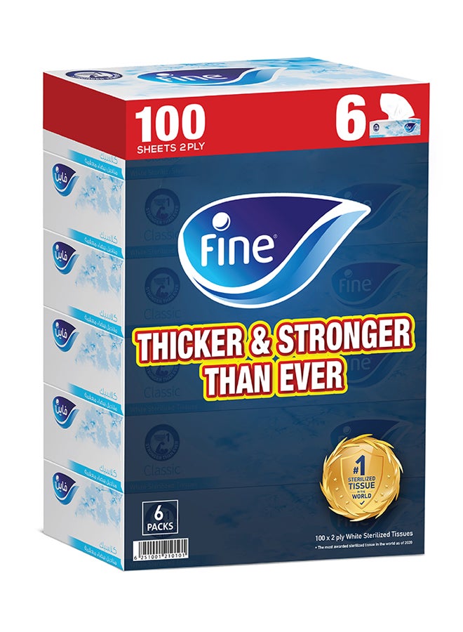 Facial Tissue Boxes, 2Ply, 100 Sheets, Pack Of 6 White - pnsku/N11076868A/45/_/1704435449/2bfff7e9-ec75-49c5-a9a6-62c6039b347e