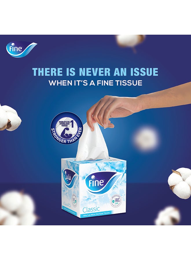 Fine Classic Sterilized Facial 2 Ply Tissues White  - Image 2