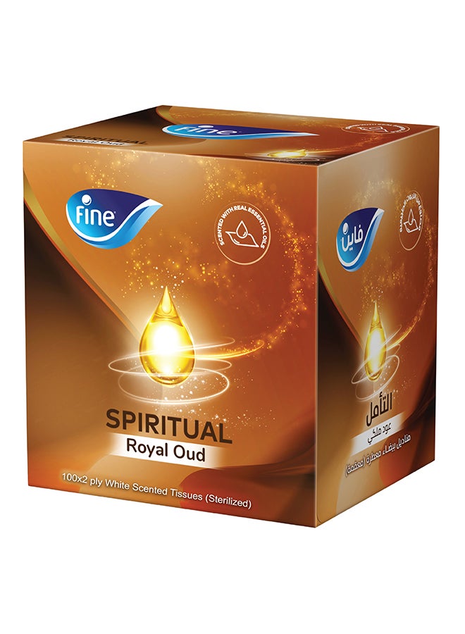 فاين مناديل روحية برائحة العود الملكي، طبقتين، 100 سحبة - Image 1