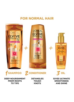 L'OREAL PARIS Elvive Extraordinary Oil Smooth Shampoo For Dry And Frizzy Hair​ Instantly Nourish Hair Clear 400ml  - Image 2
