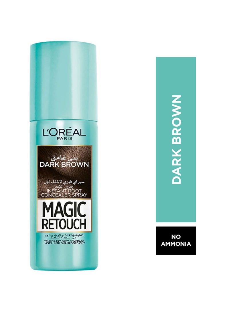 L'OREAL PARIS Magic Retouch - Temporary Instant Greys - Roots - and Bald Spots Concealer - DARK BROWN - 75ml Dark Brown 75ml - Image 1