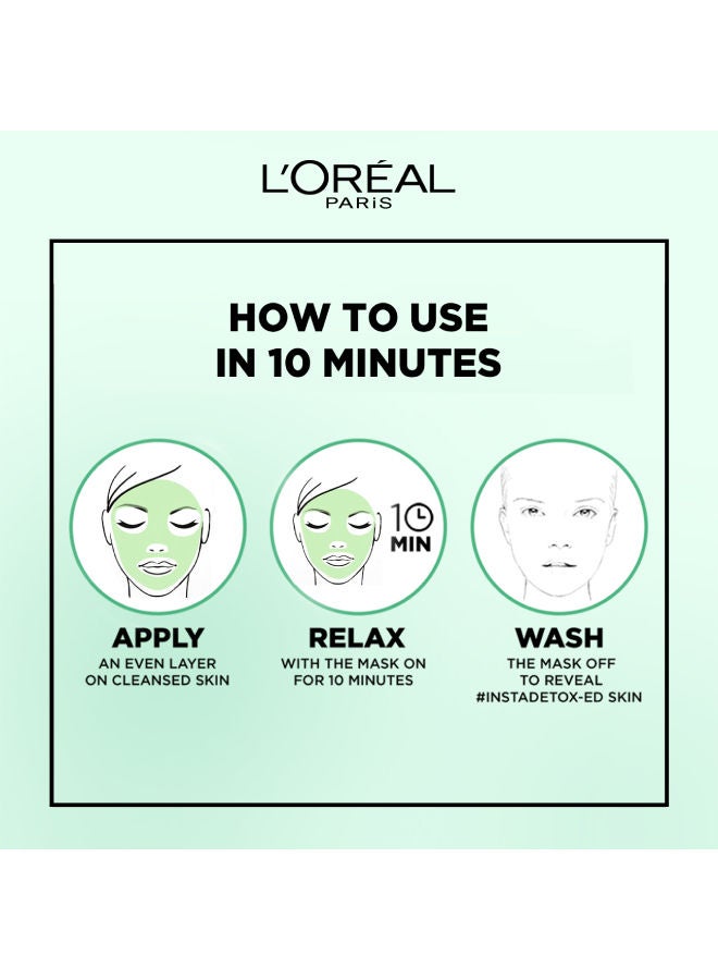 L'OREAL PARIS - Pure Clay Green Face Mask With Eucalyptus Purifies And Mattifies 50ml - Image 1
