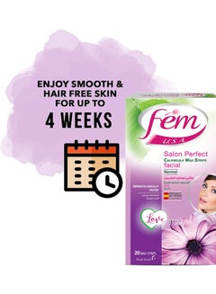 fem Facial Wax Strips Plus Post-Wax Skin Wipes 53grams  - Image 2