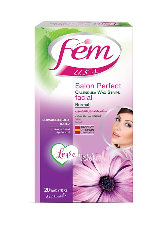 fem Facial Wax Strips Plus Post-Wax Skin Wipes 53grams  - Image 1