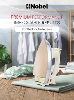 Nobel Heavy Weight Dry Iron With Non-Stick Golden Teflon Coated Sole Plate, Variable Heat Control, Overheating Protection 1200 W NDI707I Silver  - Image 4