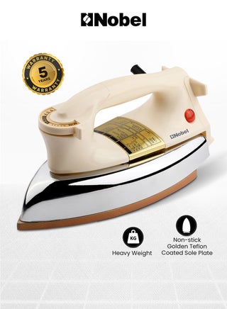Heavy Weight Dry Iron With Non-Stick Golden Teflon Coated Sole Plate, Variable Heat Control, Overheating Protection 1200 W NDI707I Silver - pnsku/N11079891A/45/_/1726057955/af8d5f2f-c026-4983-88ee-bbcb38613a1b