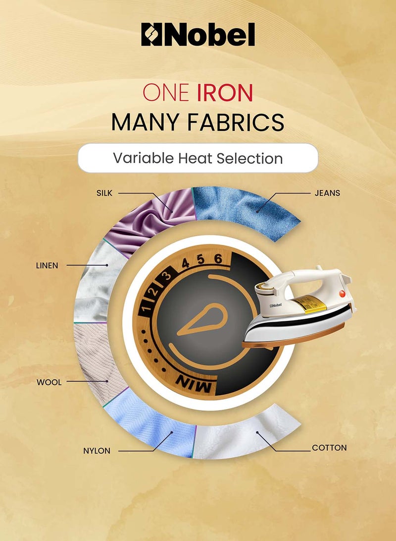 نوبل جهاز كي شديد التحمل للكي الجاف 1000 W NDI707 فضي - Image 5