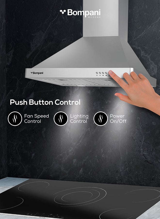 بومباني مدخنة من الإستانلس ستيل مقاس 60 سم CHIMNEY60ST فضي - Image 5