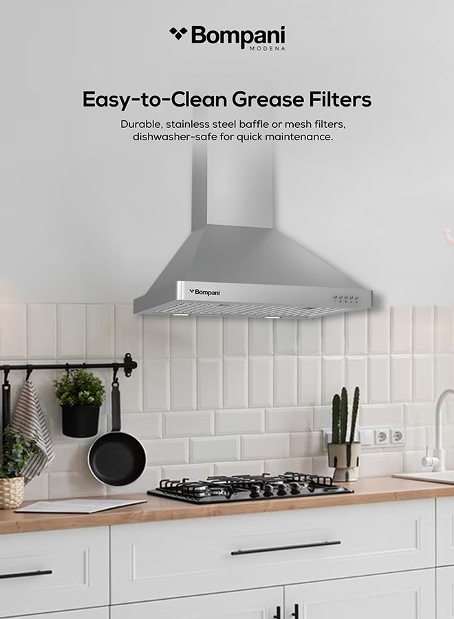 بومباني مدخنة من الإستانلس ستيل مقاس 60 سم CHIMNEY60ST فضي - Image 3