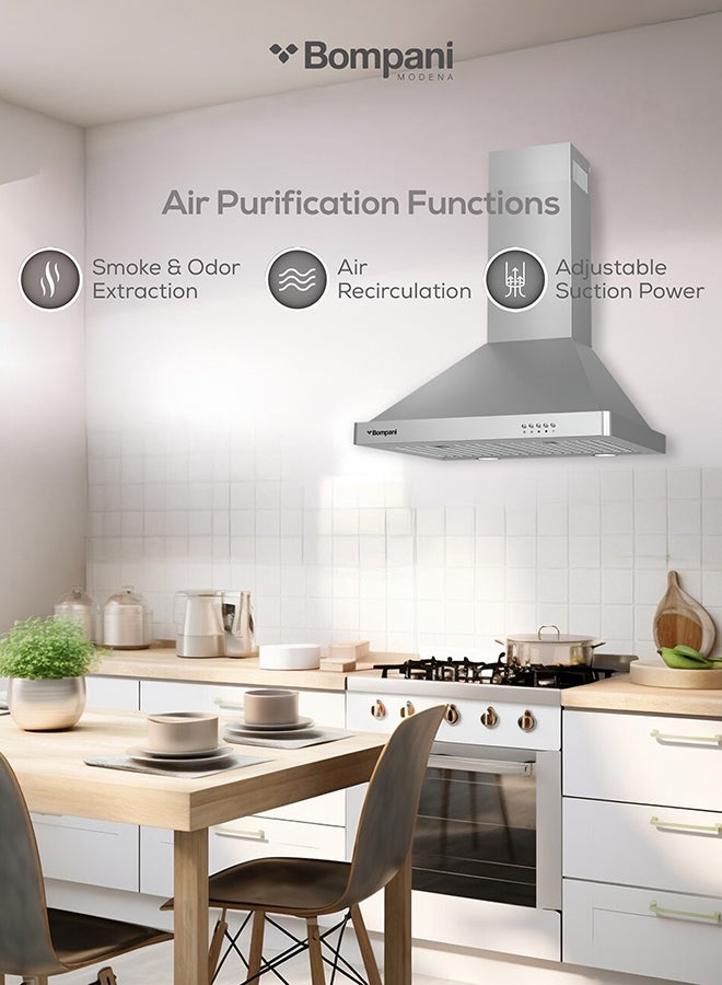 بومباني مدخنة من الإستانلس ستيل مقاس 60 سم CHIMNEY60ST فضي - Image 4