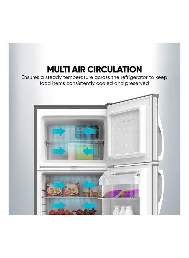 NIKAI - 280L Gross / 205 Net, Double Door Top Mount Refrigerator, 2 Glass Shelves And Bottle Storage Racks, Power Saving R600A Gas, CFC Free, Silent Operation Best For Home, Office With Child Lock Key 574 kW NRF280DN5S Grey - Image 1